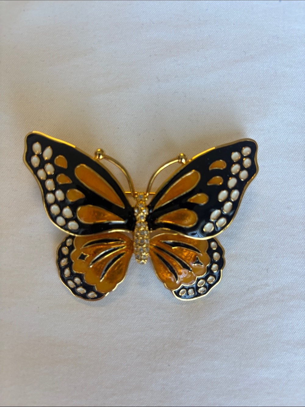Kenneth Jay Lane Gold and Black Butterfly Brooch